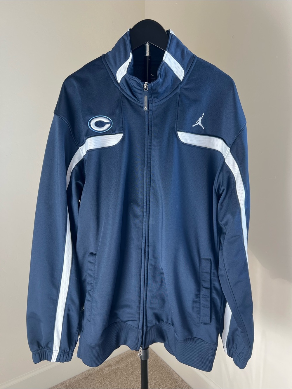 Nike Jordan Men’s Team Full Zip Track Jacket Navy White Size L